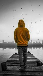 Single Boy In Yellow Hoodie single boy wallpaper