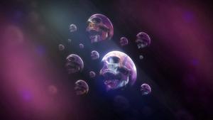 skeletal beauty in a vibrant violet skull wallpaper