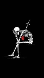 Skeleton Struck By A Sword With A Broken Heart Iphone broken heart iphone wallpaper