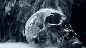 Skull With Smoke Scary Background scary wallpaper