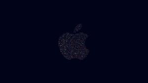 Sleek Apple Logo on Abstract Blue Background apple logo wallpaper