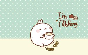 Smiling Big-Eyed Kawaii Character and Heart kawaii wallpaper