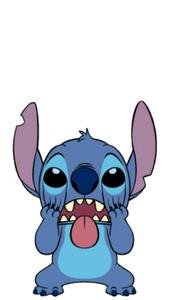 Smiling Stitch Character in White Background  Wallpaper