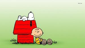 Snoopy and Charlie Brown Enjoying a Sunny Day snoopy wallpaper