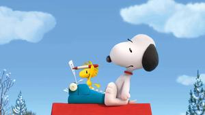 Snoopy and Woodstock Working on a Story snoopy wallpaper