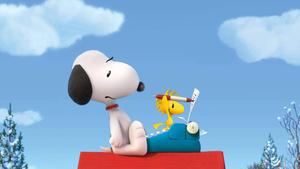 Snoopy and Woodstock Writing a Story snoopy wallpaper