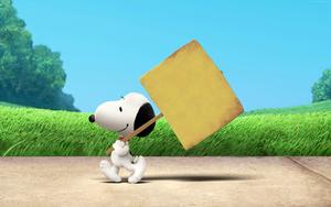 Snoopy Delighted in Holding a Placard snoopy wallpaper