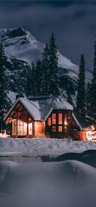 Snow Cabin Winter iPhone winter iphone wallpaper