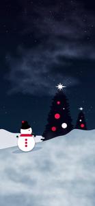 Snowman Black Pine Tree Christmas IPhone christmas iphone wallpaper