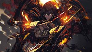 Solo Leveling Fire Jin-Woo solo leveling wallpaper