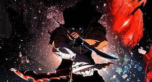 Solo Leveling Red & Blue Jin-Woo solo leveling wallpaper