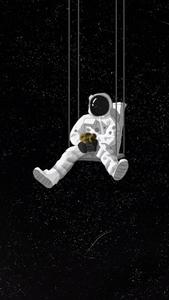 Space Explorer - Astronaut in Dark iPhone Wallpaper iphone dark wallpaper