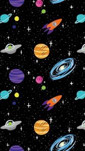 Space Planets Doodle Pattern aesthetic wallpaper