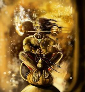 Sparkling Lord Hanuman 3D Art lord hanuman 3d wallpaper