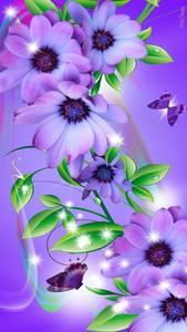 Sparkly Purple Daisies Flower Mobile flower mobile wallpaper