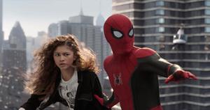 spider - man and a woman in a city scene superhero wallpaper