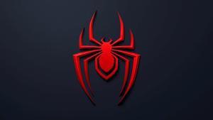 spider - man logo on a dark background miles morales wallpaper