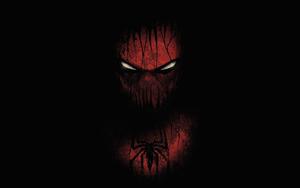 Spider Man On Black Background black wallpaper