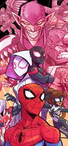 Spiderman Crawling on a city wall Wallpaper