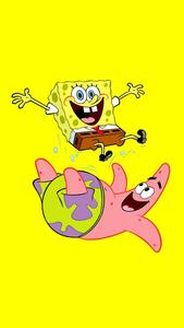 Spongebob and Patrick having a fun day at the beach. spongebob wallpaper