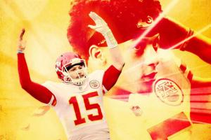 Sporting His Signature Yellow Jersey, Kansas City Chiefs Quarterback Patrick Mahomes Scores a Touchdown patrick mahomes wallpaper
