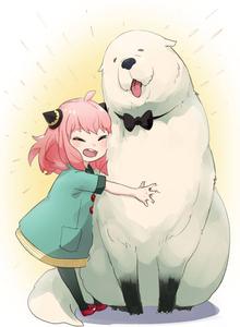 Spy X Family Anya Hugging Bond spy x family wallpaper