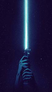 Star Wars Blue Lightsaber Background Wallpaper