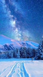 Stars In The Horizon Winter iPhone winter iphone wallpaper