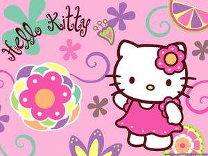 "Stay Positive With Hello Kitty" Wallpaper