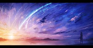 Step into the stars and explore Your Name with the magical cosmic anime sky! your name wallpaper