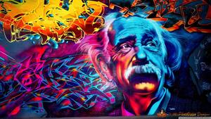 Street Art of Albert Einstein art wallpaper