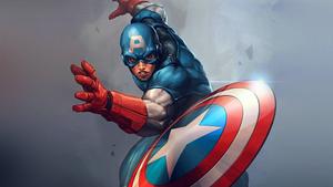 Strong and Powerful Captain America with his Shield captain america wallpaper