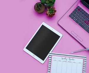 Stylish and cute laptop on a classic wooden tabletop cute laptop wallpaper