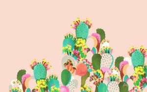 Summer Aesthetic Cactus Painting summer aesthetic wallpaper