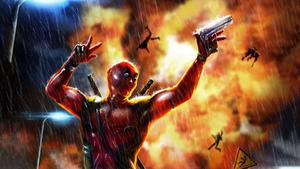 Sunny days…in a red suit! deadpool wallpaper