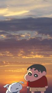 Sunset Shiro And Shinchan Aesthetic shinchan aesthetic wallpaper