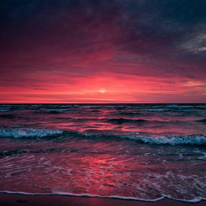 Sunset Waves iPad Retina ipad wallpaper