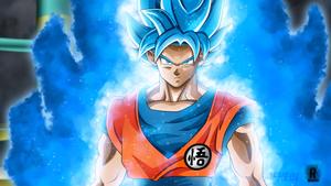 Super Saiyan Blue Goku unleashes his full power  Wallpaper
