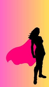 Superhero Silhouette With Pink Cape Background superhero wallpaper