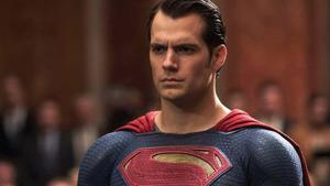 Superman is soaring across the sky in Metropolis