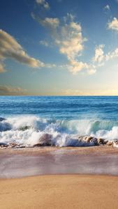 Surfers Vibrantly Ride Massive Waves beach wallpaper