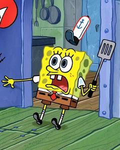 Surprised Spongebob With A Spatula Picture spongebob wallpaper
