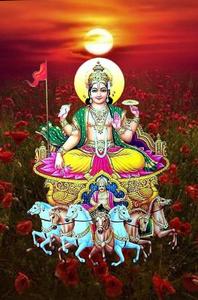 Surya Bhagwan On A Flower Field surya bhagwan wallpaper