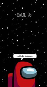 Suspicious Red In Among Us Picture Wallpaper