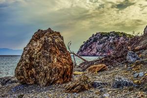 Take in the scenery of the rocky beach beach wallpaper