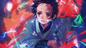 Tanjiro and Nezuko Battle against Demons tanjiro wallpaper