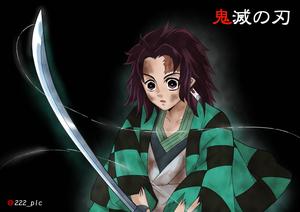 Tanjiro Kamado wields his Nichirin blade tanjiro wallpaper