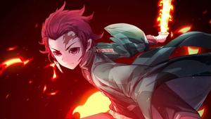 Tanjiro PFP Sword Flames tanjiro pfp wallpaper