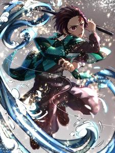 Tanjiro strives to protect his loved ones from the dangers of a cruel world. tanjiro wallpaper