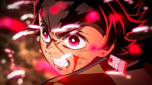 Tanjiro transforming into Hinokami Kagura tanjiro wallpaper